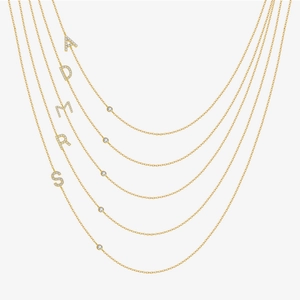 S925 Sterling Silver 26 Initials Letter Necklace For Women Zirconia Pave Pendant Minimalist Dainty Adjustable Chain Jewelry