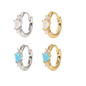 S925 Sterling Zilveren Oorknoppen Peervorm Blauw Melkwit Steen Zirkonia Huggie Oorbellen Voor Dames Sieraden