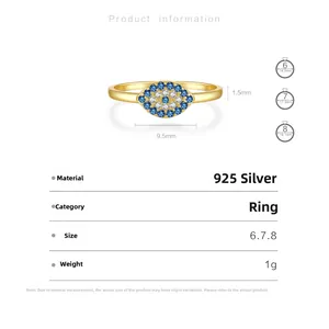 Specifiche dettagliate sulle dimensioni dell'anello occhio di bue in argento S925