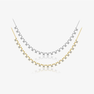 Minimalist 925 Sterling Silver Square Cubic Zirconia Necklace For Women Luxury Row Stone Choker Chain Jewelry Birthday Gift