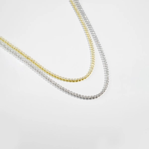 Klassisches S925 Silber Tennis-Halsketten und Armband-Set in Gold- und Silber-Finish
