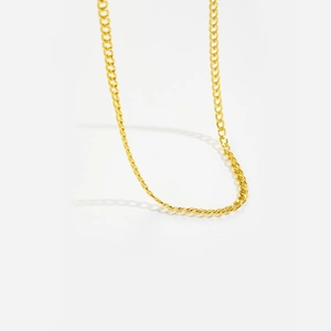Collier chaîne gourmette en argent sterling S925 doré avec une disposition en U épurée