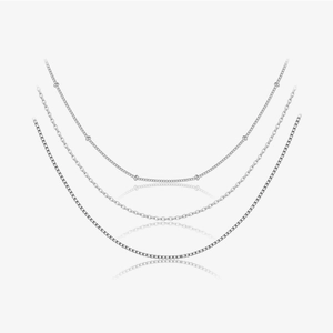 Collier Minimaliste En Argent Sterling 925 Pour Femmes Plqué Or Platine Chaîne Box Chaîne À Maillons Chaîne Satellite Bijoux Cadeau