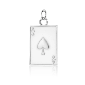 Minimalist s925 silver Ace of Spades poker card pendant for necklaces or earrings