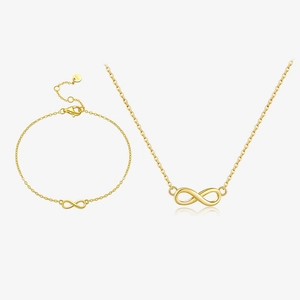 925 Sterling Silver Infinity Necklace And Bracelet Gold Silver Plated Minimalist Infinity Symbol Jewelry For Women Daily Fashion Accessories