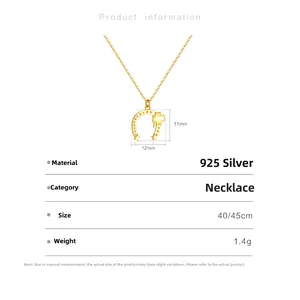 Especificaciones detalladas del collar herradura de plata 925 con estrella y trébol