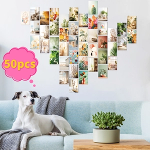 50pcs Nordic wall collage kit with aesthetic art cards for home and interior decor