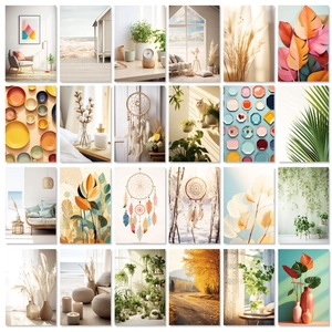 50-piece Nordic style wall decor cards with aesthetic nature and interior photography