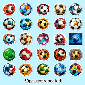 50pcs unique football soccer stickers set with artistic 3D and graffiti patterns