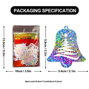 50 stuks holografische kerstbel stickers voor feestelijke decoraties