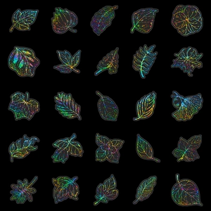 Lot de 50 autocollants holographiques feuilles argentées pour scrapbooking et déco
