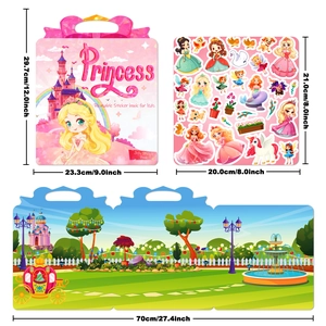 Princess jelly sticker book for kids featuring castle scenes and fairy character stickers