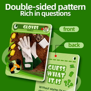 Detailed view of double-sided educational flashcards showing front and back interactive design