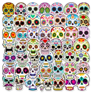 Mexicaanse Dag Van De Doden Suikerschedel Stickers Kleurrijke Gotische Graffiti Waterdichte Vinyl Decals Voor Skateboard Laptop Bagage Motorfiets Decoratie