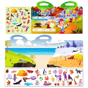 Washable jelly sticker book featuring colorful four seasons theme for kids early learning