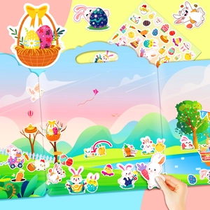 Easter jelly sticker book set with bunny and egg themes for kids creative DIY activity