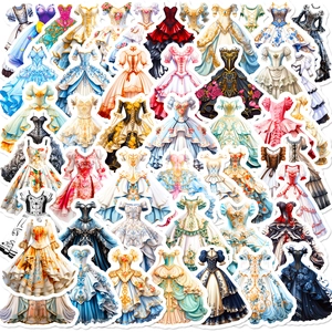 Cartoon Lolita Dress Stickers Waterproof Decorative Decals For Laptop Scrapbooking DIY Journaling Retro Palace Stationery