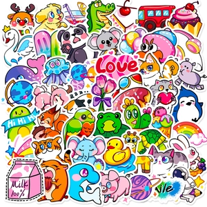 Cute Cartoon Animal Food Stickers Waterproof Graffiti Decals DIY Decoration For Water Bottle Skateboard Laptop Kids Gift