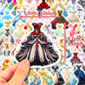 Gothic Lolita dress stickers featuring black and red rose designs, size 5.2cm x 5.2cm