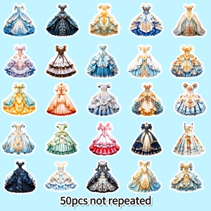 50pcs Lolita princess dress stickers featuring gothic and court style girl decals
