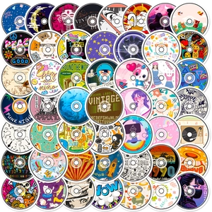 Retro Music CD Vinyl Record Stickers Waterproof PVC Decals For Laptop Water Bottle Scrapbooking Stationery Decoration