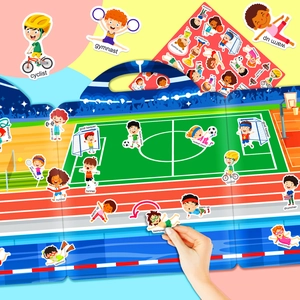 Livre calme magnétique sport enfant avec autocollants de football et piscine ludique