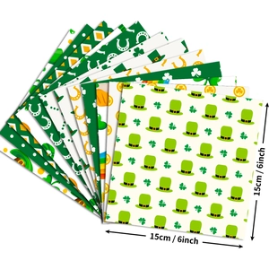 St. Patrick's Day 6-inch scrapbooking paper pack with clovers and festive patterns