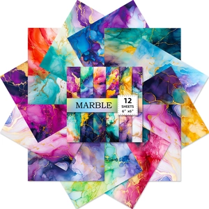 Detail van marmeren knutselpapier 6x6 inch met gouden aders voor DIY-scrapbooking