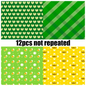12-pack St. Patrick's Day themed scrapbooking paper with clovers and beer patterns