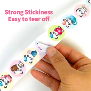 500 stuks schattige panda dieren cartoon rolstickers voor kinderen en cadeauafdichting