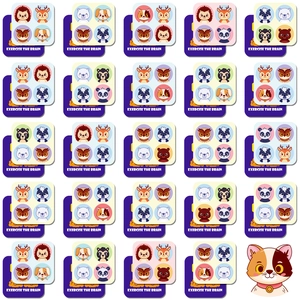 24-piece animal memory card set for brain exercise training with cute cartoon designs