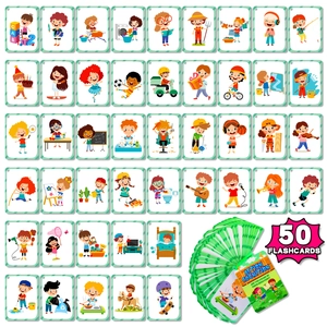 50 hochwertige frühkindliche Aktions-Lernkarten für visuelles Training und Bildung