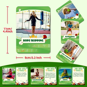 Lot de 45 cartes éducatives sur le sport pour enfants avec des photos d'activités réelles