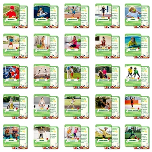 Lot de 25 cartes éducatives réalistes sur le sport pour l'apprentissage des enfants