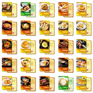 Ρεαλιστικές εκπαιδευτικές κάρτες φαγητού, σετ 25 καρτών εκμάθησης αγγλικών για παιδιά