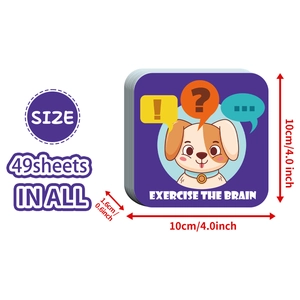 Set of 49 educational flashcards for brain exercise, size 10cm by 10cm for kids