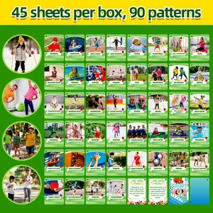 Détail de 45 cartes éducatives réalistes sur le sport pour enfants avec diverses activités