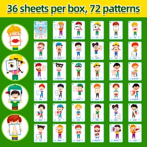 Detail showing 36 double-sided body cognition flashcards with 72 anatomical patterns