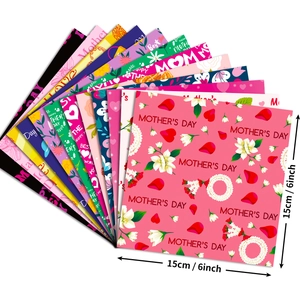 Pack de 12 hojas de papel rosa para scrapbooking día de la madre 15x15cm