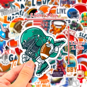 American-Football-Aufkleber-Set mit Cartoon-Spieler aus wasserfestem PVC-Material