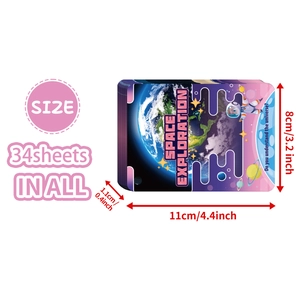 Set of 34 space exploration flashcards for kids, size 11x8cm with planets and astronauts