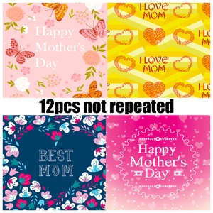 Pack de 12 tarjetas florales de Feliz Día de la Madre para manualidades y álbumes