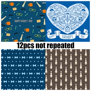 Detail of 12 patterns of Father's Day decorative paper for DIY scrapbooking and gift wrapping