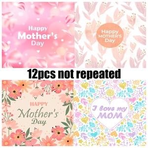 Detailed view of 12 unique Mother's Day floral patterned papers for DIY scrapbooking