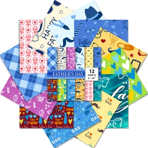 Détail du papier scrapbooking fête des pères 6x6 pouces avec motifs cravates et moustaches