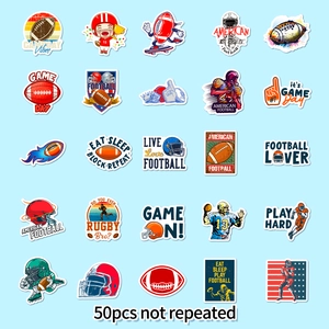Set mit 50 verschiedenen American-Football-Aufklebern für Laptop und Skateboard