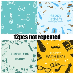 Father's Day DIY craft paper set with 12 unique patterns like ties and glasses