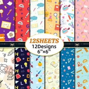 School Educational Theme Scrapbook Paper Teachers Day Decorative Background Material Paper For DIY Photo Album Journaling Hand Account