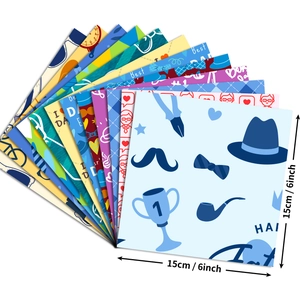 Lot de 12 feuilles de papier scrapbooking Fête des Pères avec motifs cravates