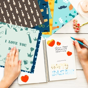 DIY scrapbooking paper for Father's Day with neckties, crowns, and I Love You Daddy theme